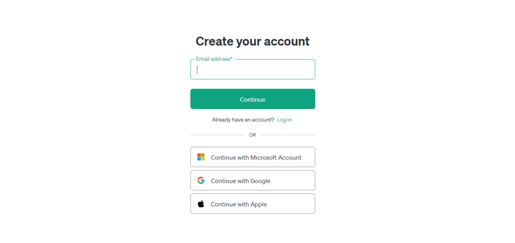 Signup or signin with Email address, google account, microsft account and apple account